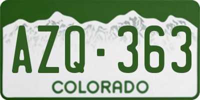 CO license plate AZQ363