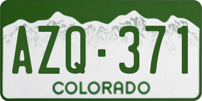 CO license plate AZQ371