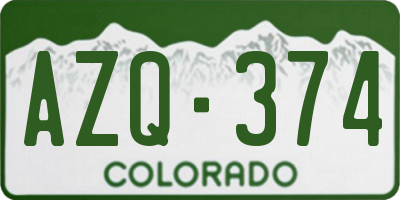 CO license plate AZQ374