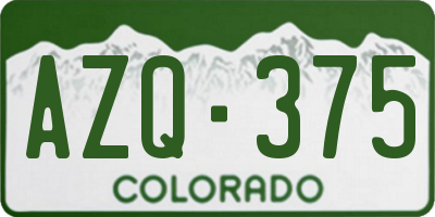 CO license plate AZQ375