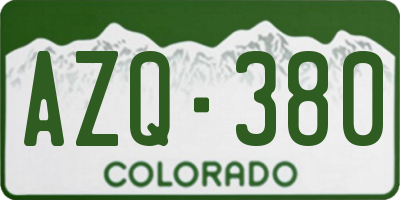CO license plate AZQ380