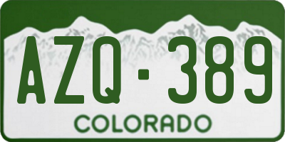 CO license plate AZQ389