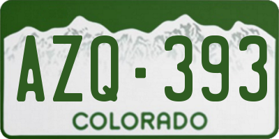 CO license plate AZQ393