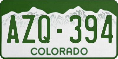 CO license plate AZQ394