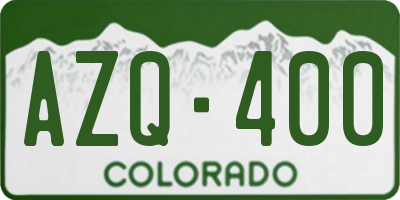 CO license plate AZQ400