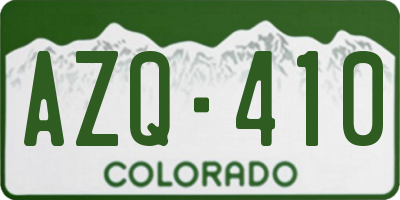 CO license plate AZQ410