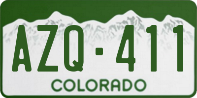 CO license plate AZQ411