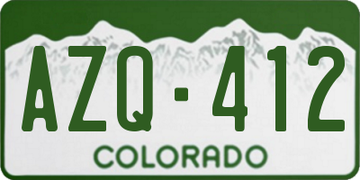 CO license plate AZQ412