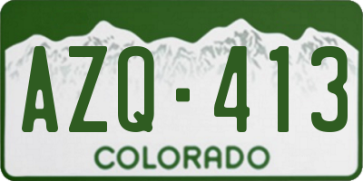 CO license plate AZQ413