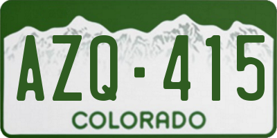 CO license plate AZQ415