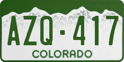 CO license plate AZQ417