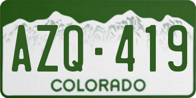 CO license plate AZQ419