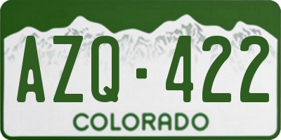 CO license plate AZQ422