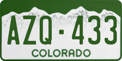 CO license plate AZQ433