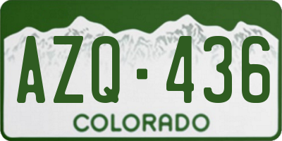 CO license plate AZQ436