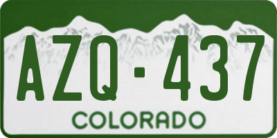 CO license plate AZQ437