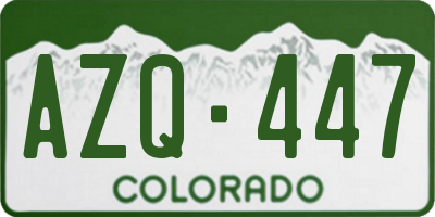 CO license plate AZQ447