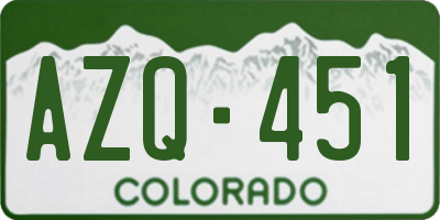 CO license plate AZQ451