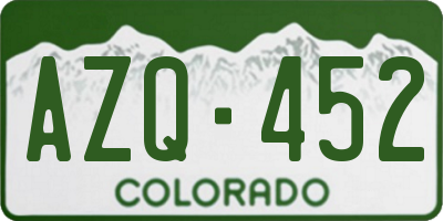 CO license plate AZQ452