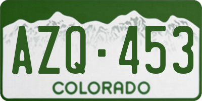 CO license plate AZQ453