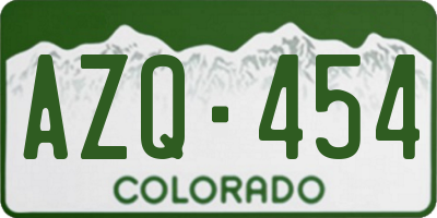 CO license plate AZQ454