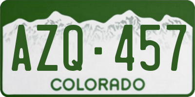 CO license plate AZQ457