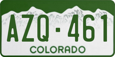 CO license plate AZQ461