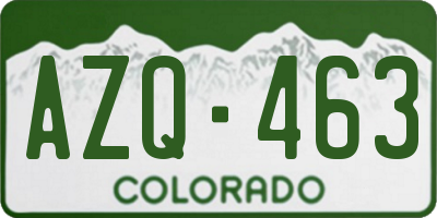 CO license plate AZQ463