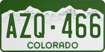 CO license plate AZQ466