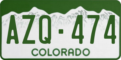 CO license plate AZQ474