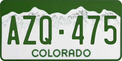 CO license plate AZQ475