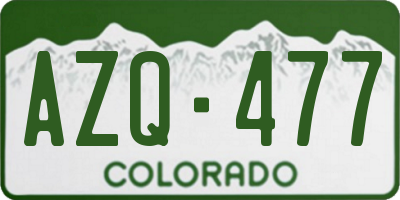 CO license plate AZQ477