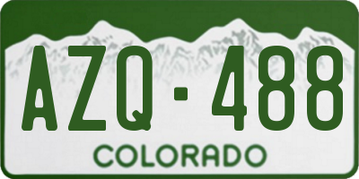 CO license plate AZQ488