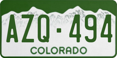 CO license plate AZQ494