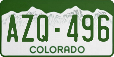 CO license plate AZQ496