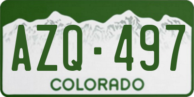 CO license plate AZQ497