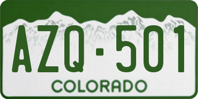 CO license plate AZQ501