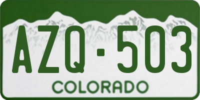 CO license plate AZQ503