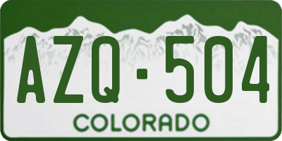 CO license plate AZQ504