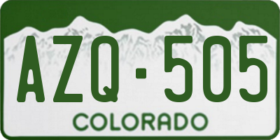 CO license plate AZQ505