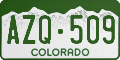 CO license plate AZQ509