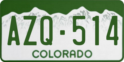 CO license plate AZQ514