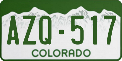 CO license plate AZQ517
