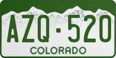 CO license plate AZQ520