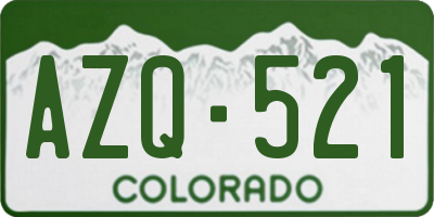 CO license plate AZQ521