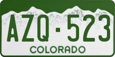 CO license plate AZQ523