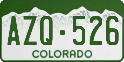 CO license plate AZQ526