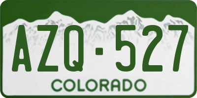 CO license plate AZQ527