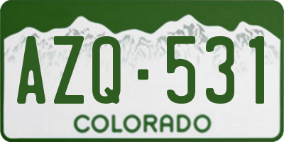 CO license plate AZQ531