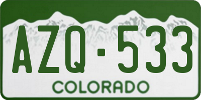 CO license plate AZQ533